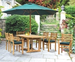 Brompton Extending Oval Table 1.2-1.8m & 6 Yale Stacking Chairs Set