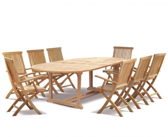 Brompton 8 Seater Garden Set With Extending Table 1 2 4m Folding Chairs Brompton 8 Seater Garden Set With, Teak 8 Seater Patio Furniture Set