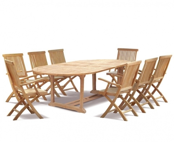 Brompton 8 Seater Garden Set with Extending Table 1.8-2.4m & Folding Chairs