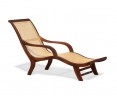 Capri Chaise Lounge, Reclaimed teak and natural rattan