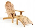 Adirondack Chair, Teak wood with leg rest