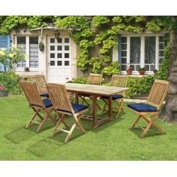 Hilgrove Rectangular Dining Table 1.8m & 6 Bali Folding Side Chairs