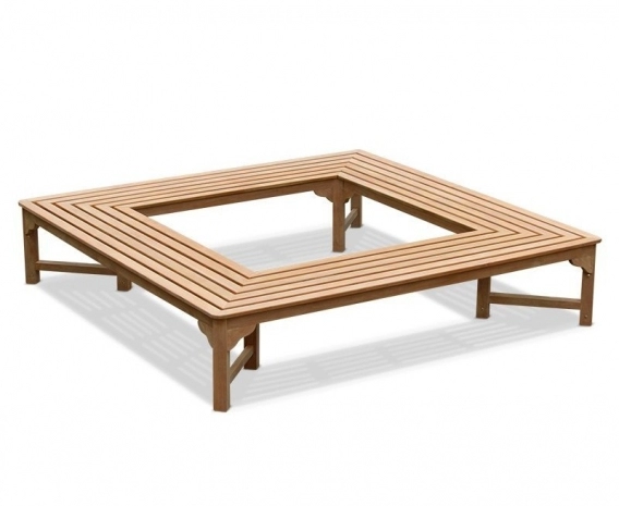 Teak Square Tree Bench – 2.2m