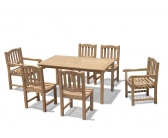 Sandringham 6 Seater Rectangular Table 1.5m, Ascot Side Chairs & Armchairs