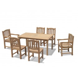 Sandringham 6 Seater Rectangular Table 1.5m, Ascot Side Chairs & Armchairs