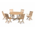 Canfield 6 Seater Round Table 1.5m & Brompton Folding Armchairs