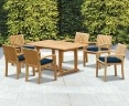 Hilgrove Rectangular 1.5m Table & 6 Monaco Stacking Chairs