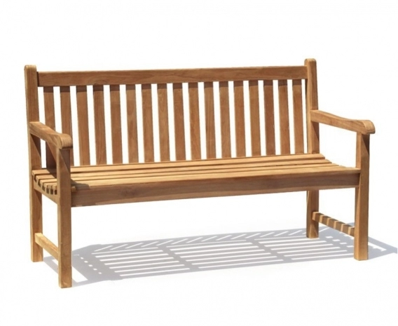 Windsor 3 Seater Teak Garden Bench, 5ft Park Bench – 1.5m