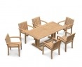 6 Seater Garden Dining Set with Cadogan 1.8m Table and Monaco Stacking Chairs