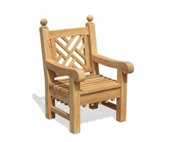 Chiswick Decorative Garden Chair, Teak Outdoor Armchair