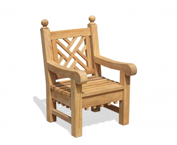 Chiswick Decorative Garden Chair, Teak Outdoor Armchair