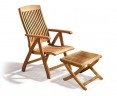 Bali Garden Reclining Chair with footrest, teak