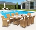 Riviera Rattan Dining Set with Rectangular 2.2m Table & 8 Armchairs