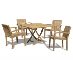 Suffolk Square 1m Table & 4 Monaco Stacking Chairs