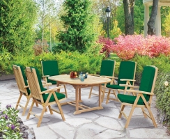 Brompton Extending 1.2 - 1.8m Table & 6 Cheltenham Recliners Set