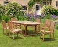 Brompton Extending 1.2 - 1.8m Table & 6 Bali Stacking Chairs Set