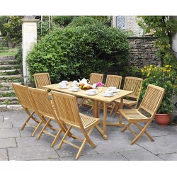 Shelley Outdoor Drop Leaf Table and 8 Rimini Chairs