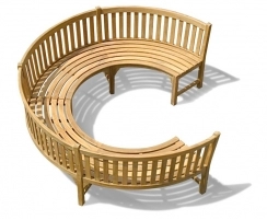Henley Teak 3/4 Circular Curved Garden Bench