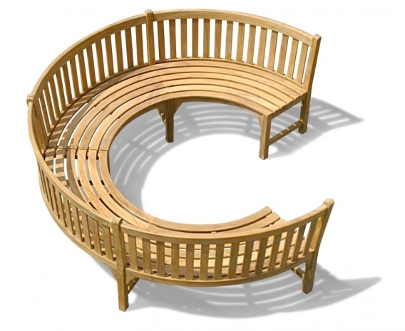 Henley Teak 3 4 Circular Curved Garden, Round Bench Seating Outdoor