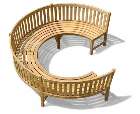 Henley Teak 3/4 Circular Curved Garden Bench