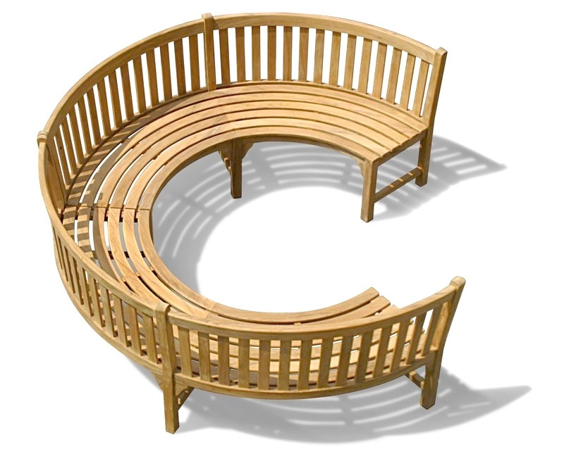 Henley Teak 3/4 Circular Curved Garden Bench