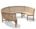 Henley Teak 3/4 Circular Curved Garden Bench