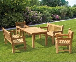 Balmoral Rectangular Teak Table 1.5m, Benches & Chairs Balmoral Rectangular Teak Table 1.5m, Benches & Chairs
