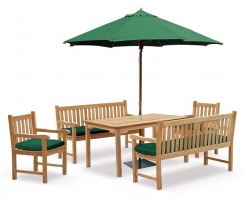 Sandringham Rectangular 1.5m Table & Windsor Benches & Chairs Set Sandringham Rectangular 1.5m Table & Windsor Benches & Chairs Set