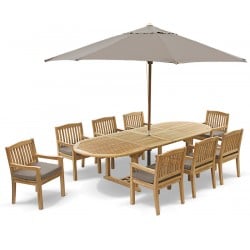 Brompton Extending 2 - 3m Table & 8 Hilgrove Armchairs Dining Set