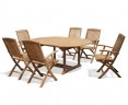 Brompton Extending 1.2 - 1.8m Table & 6 Bali Folding Armchairs Set