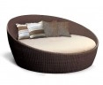 Oyster Rattan Daybed, Round Wicker Daybed