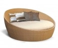 Oyster Rattan Daybed, Round Wicker Daybed