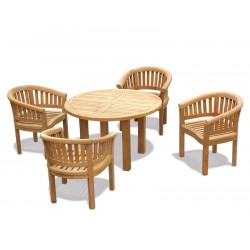 Titan Round 1.2m Table with 4 Contemporary Chairs