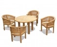 Titan Round 1.2m Table with 4 Contemporary Chairs