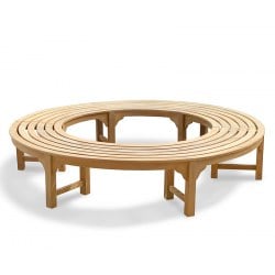 Saturn Teak Circular Tree Seat, Backless Tree Bench – 2.2m