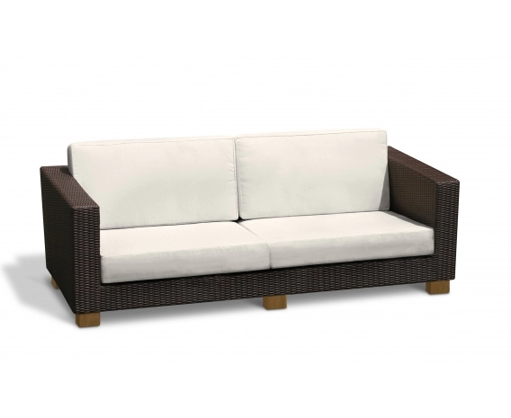 Sorrento Rattan Conservatory Sofa, 4 seater, Natural cushion