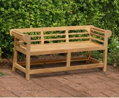 Teak Lutyens-Style Garden Bench, Low Back – 1.65m