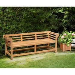 Teak Lutyens-Style Garden Bench, Low Back – 1.95m