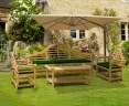 Lutyens-Style 2.25m Bench, Chairs & Coffee Table, Garden Patio Set