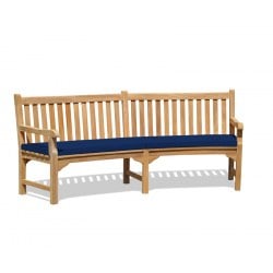curved bench with cushion