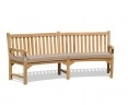 curved teak garden bench