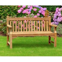 Taverners Teak Hardwood 5ft Garden Bench – 1.5m