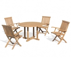 Canfield 4 Seater Round Table 1.2m & Brompton Folding Armchairs