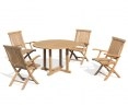 Canfield 4 Seater Round Table 1.2m & Brompton Folding Armchairs