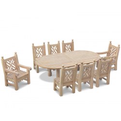Titan 8 Seater Oval Table 1.4x2.6m, Chiswick Armchairs & Side Chairs