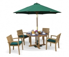 Canfield 1.3m Table and 4 Monaco Stacking chairs