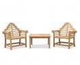 Hilgrove Coffee Table & Lutyens-Style Armchairs, Teak Conversation Set