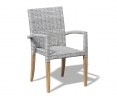 St. Tropez All-Weather Rattan and Teak Stacking Chair