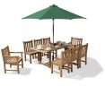 Hilgrove Rectangular 1.8m Table & 8 Windsor Chairs, Teak Dining Set