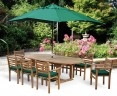 Brompton Extending 1.8 - 2.4m Table & 8 Yale Stacking Chairs Teak Set